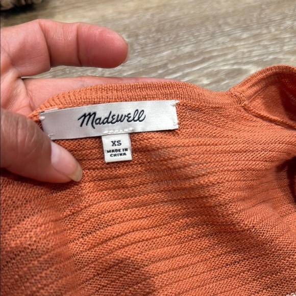 MADEWELL SZ XS Striped Orange Women’s Cardigan Sweater - Picture 2 of 10